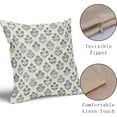 thumbnail image 4 of Blue Grey Gray Floral Block Print Pillow Covers 20x20 Inch Set of 2, Vintage Flower Pattern Decorative Throw Pillowcases Outdoor Farmhouse Cushion Covers Spring Summer Rustic Sofa Couch Bed Decor, 4 of 6