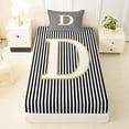 thumbnail image 3 of Erosebridal Initial D Letter Twin Sheet Sets for Kids, Abstract Lines Bedding, 3-Piece, 3 of 5
