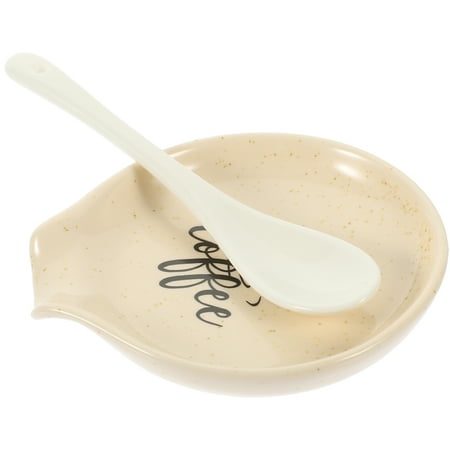 

1 Set Exquisite Ceramic Coffee Spoon and Spoon Rest Small Coffee Spoon Holder