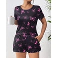 thumbnail image 4 of Ekouaer Women's Pajama Sets Short Sleeve Pjs 2 Piece Top and Shorts Sleepwear Comfy Soft Lounge Sets with Pockets, 4 of 6