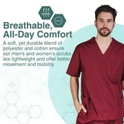 M&M SCRUBS Solid Men Scrub Set, Men Medical Uniforms 201- (BURGUNDY)
