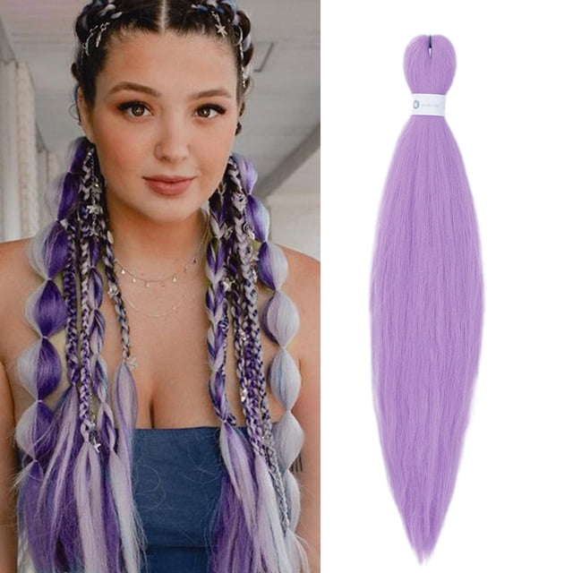 Xihbxyly Filamento de Cabello de Ganchillo Preestirado de Color Degradado de 26 Pulgadas