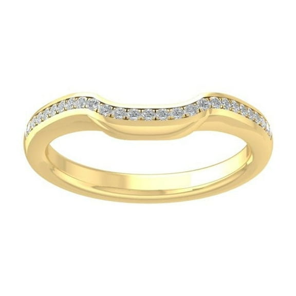 Araiya Fine Jewelry 10K Yellow Gold Round-shape Lab Grown Diamond Wedding Band Ring ( 1/10 cttw, D-F Color, VS Clarity) Size 6