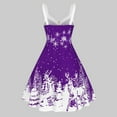 thumbnail image 4 of Vintage Snowflake Print Dress for Women Christmas Sleeveless Dress Sexy V-neck Dresses Cute Elk Print Dress Swing Dress, 4 of 6
