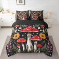 thumbnail image 2 of Manfei Red Mushroom Bedding Comforter Set 7 Pieces for Female Men,Chic Floral Flowers Full Bedding Set Lightweight,Exotic Style Fitted Sheet Flat Sheet,Ultra Soft Home Decor,Reversible, 2 of 8