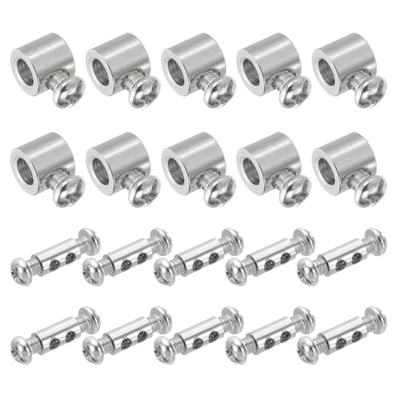 Uxcell Wire Rope Clips, 20 Pcs Metal Cable Clamps Wire Lock Rope Fittings Clip with Screws, 2 Style（C/E)