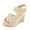 Beige, variant on CaComMARK PI Womens Beach Sandals Clearance Wedge Platform Slingback Open Toe Summer Comfy High Heel Shoes Black