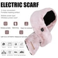thumbnail image 5 of Heated Small Scarf with Neck Heating Pad - Solid Color Electric Rechargeable Heated Neck Shawl for Men/Women as Warming Scarf - Pink, 5 of 6
