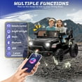 thumbnail image 4 of Track Seven 24V Ride on Truck, 2 Seater Ride on Toy Car for Big Kids, 19.7" Large Wide Seat, 4WD Electric Truck Car with Music, Bluetooth, Light and Searchlight, Max Speed 4.35 mph, Black, 4 of 11