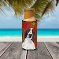 thumbnail image 3 of Welsh Springer Spaniel Red  Green Snowflakes Holiday Christmas Ultra Hugger for slim cans, 3 of 6