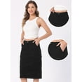thumbnail image 2 of DARING DIVA Corduroy Cargo Skirts for Women's Elastic Back Midi Skirt M Black, 2 of 6