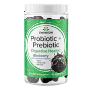 Swanson Probiotic + Prebiotic Gummies - Blackberry 1.5 Billion Cfu 60 Gummies