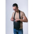 thumbnail image 2 of Morral Crossbody CASTELLI LEATHER AUTHENTIC Piel Negro Dos Cierres AL Frente, 2 of 3