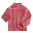 thumbnail image 2 of ZHOGXU Big Boys Girls Top Long Sleeve Turtleneck Solid Color Soft Stretch Warm Sweatshirt For Autumn Winter Daily Wear Watermelon Red 11-12 Years, 2 of 7