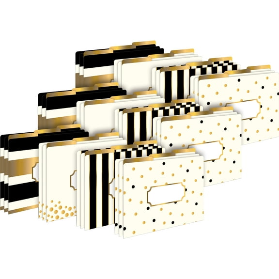 Barker Creek Gold Letter-Size File Folders • Multi-Design Set — 36/Set