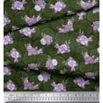 thumbnail image 2 of Soimoi Green Poly Georgette Fabric Circle & Peony Floral Fabric Prints By Yard 42 Inch Wide, 2 of 3