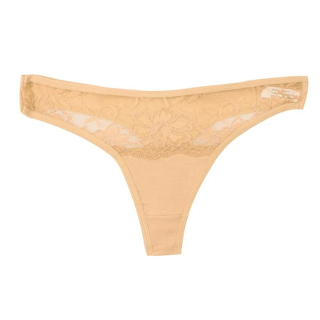 

Women s Lace Panty Beige Hipsters Thongs 1-Pack