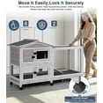 thumbnail image 5 of Aivituvin 62"L Outdoor Rabbit Hutch Indoor Rabbit Hutch Weatherproof Bunny Cage on Wheels Large Guinea Pig Cage with Run Removable Pull Out Tray, 5 of 9