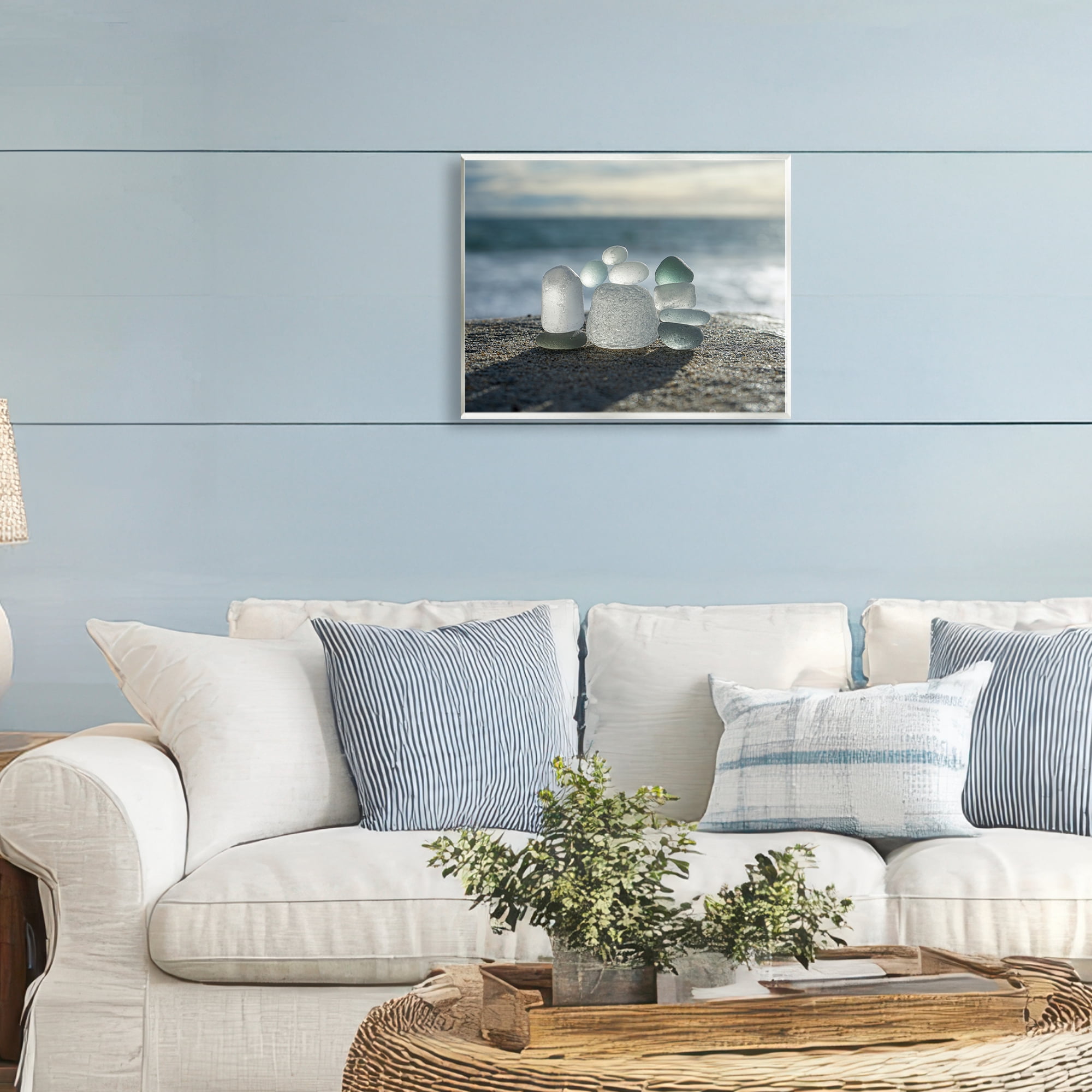 Stupell Industries Balancing Sea Glass Pebbles Wall Plaque Art, design by LMarie Allen
