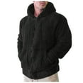 thumbnail image 5 of Men Pullover Hoodie Zip Mens Jackets Lightweight Casual Fleece Sweatshirt Hooded Winter Jackets for Men with Hood Warm Outwear Pocket Coat 3X-Large, 5 of 9