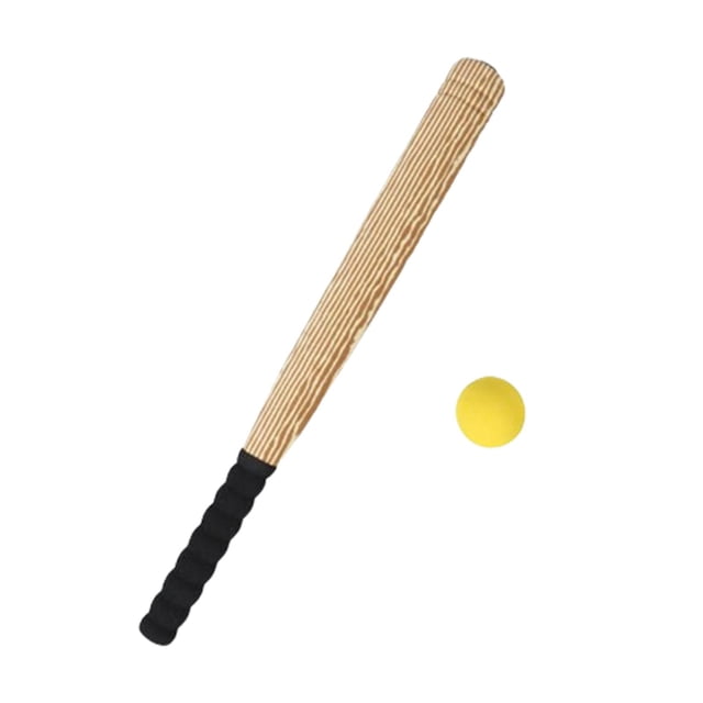 relayinert Ensemble de Batte et Balle de Baseball 21 Jeux de Baseball Rouges Jouet Éducatif Léger Pouce Couleur Grain de Bois 54cm