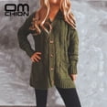 thumbnail image 5 of LOVE DOCK Winter Clothes Women 2021 Winter New Single Breasted Pockets Knitted Cardigan Women Loose Twist Long Sweater Coat, 5 of 6