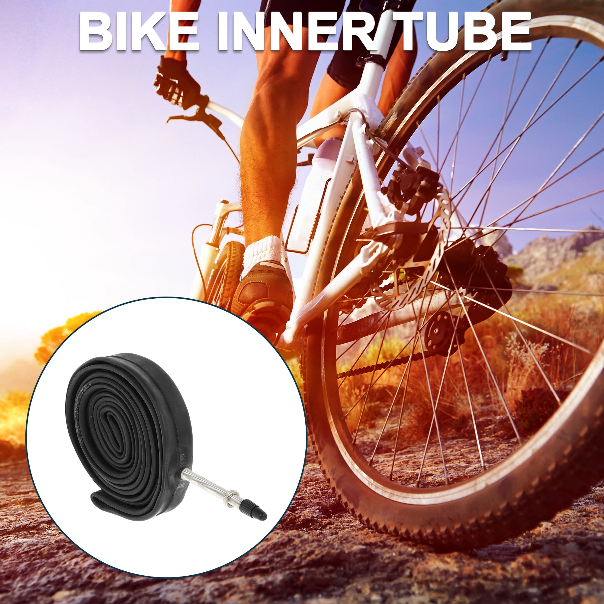 Unique Bargains Bike MTB Cycling Inner Tire 700x23/25C Durable 60mm French Type Valve