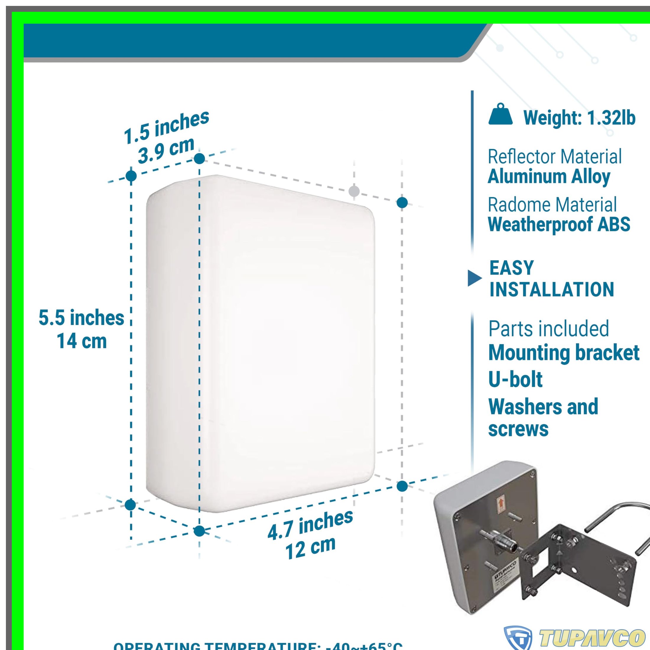 High-Gain Dual-Band Outdoor Directional WiFi Antenna for Long-Range Signal