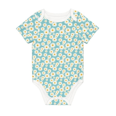 

Coaee Daisy Floral A for Soft Cotton Baby Short-Sleeve Bodysuit Baby Girls Boys Bodysuit Romper