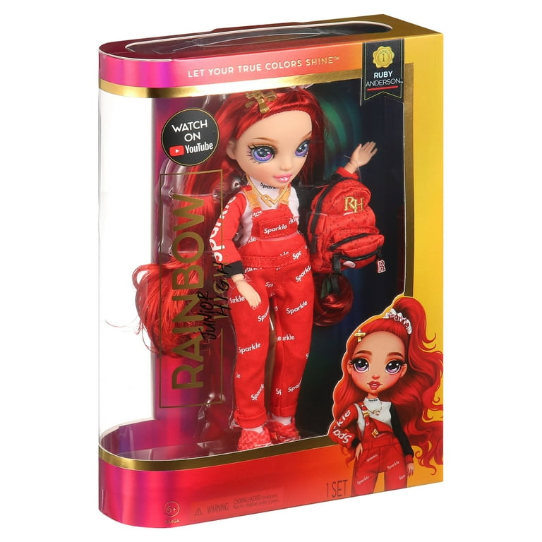 Rainbow High Jr High Ruby Anderson- 9-inch RED Fashion Doll with Doll  Accessories- Open and Closes Backpack, Great Gift for Kids 6-12 Years Old  and