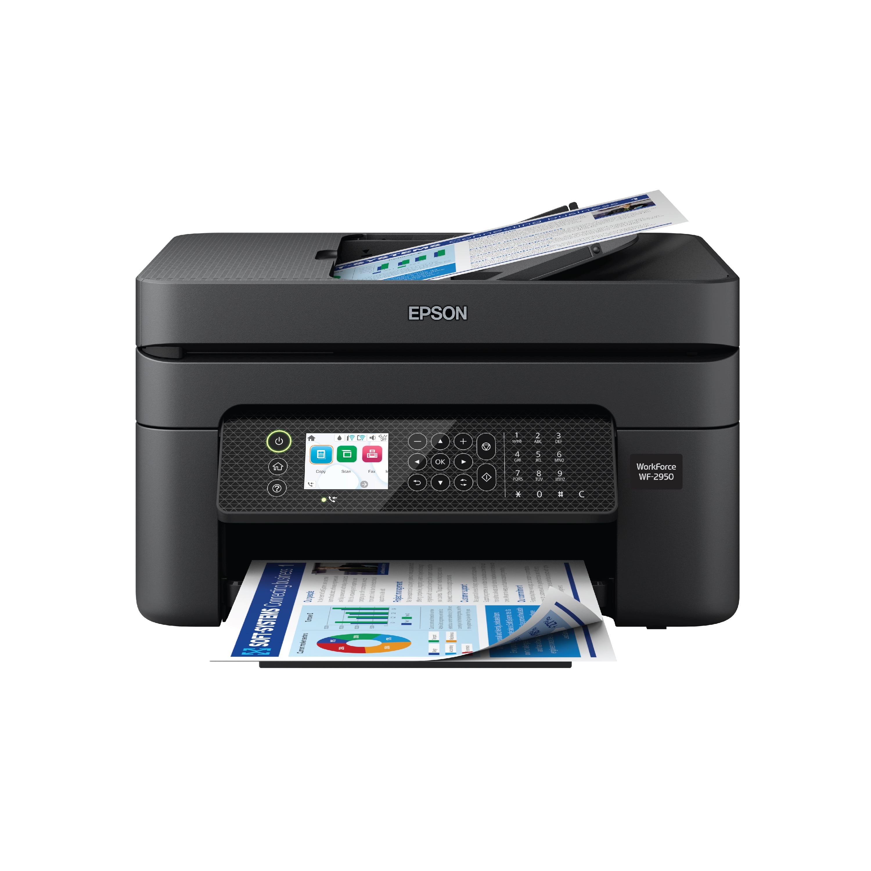 iets Aan boord dik Epson WorkForce WF-2950 All-in-One Wireless Color Printer with Scanner,  Copier and Fax - Walmart.com