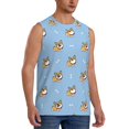 thumbnail image 2 of Kdxio Cute Cartoon Corgi for Men's Muscle T-shirt,Sleeveless for Workout Running Athletic Gym Lounge Casual, 2 of 7