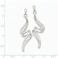 thumbnail image 2 of 925 Sterling Silver Rhodium-plated Diamond Swirl Post Dangle Earrings, 2 of 6