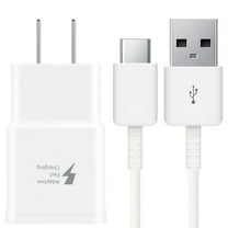 Samsung OEM Adaptive Fast Wall Charger with USB Type C Cable Kit Compatible With Samsung Galaxy S20 S21 S22, OnePlus 7 8, LG G7 G8 V70, Universal, White