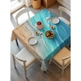 thumbnail image 6 of Aqua Ombre Coastal Table Cloth, Summer Nautical Beach Ocean Seaside Waterproof Tablecloth for Square Tables, Reusable Washable Fabric Table Cover for Restaurant Kitchen Dining Tables 60"x60", 6 of 6