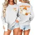 thumbnail image 2 of Jsaierl Womens Halloween Sweatshirts Plus Size Ghost Graphic Pullovers Soft Going Out Round Neck Long Sleeve Shirt Tops Halloween Party Supplies, Sizes S-2XL, 2 of 7