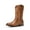 BROWN, variant on Cowboy Boots for Men, Slip on Western Boots with Chic Embroidered Durable Short Retro Country Square Toe Boot