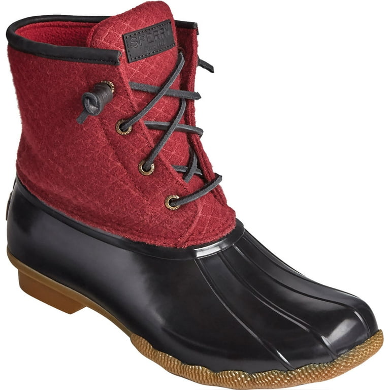Women s Sperry Top Sider Saltwater Emboss Wool Duck Boot Cordovan Wool Rubber 6 M Walmart