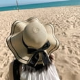 thumbnail image 3 of SikaFu Grass Hat Women's Summer Beach Hat, Beach Hat, Beach Sun Protection, Fresh Korean Version, Face Covering, Travel Versatile, Sun Hat, Sun Hat, 3 of 9