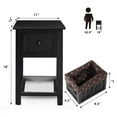 thumbnail image 3 of Gymax 2 Tier Mini Nightstand 1 Drawer Bedside End Table Organizer Wood W/Basket Black, 3 of 10