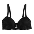 thumbnail image 7 of Telankuip Women's Push up Front Closure Bras for Women Racerback Front Hook Lightweight Bras Lace Thin Padded Underwire Supportive Plunge Floral Printed Bralettes Black 70C, 7 of 7