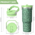 thumbnail image 4 of Leopard Print 30oz Handheld Travel Tumbler with Handle – Double Wall Stainless Steel Insulated Cup, Flip Straw Lid, Leak-Proof & BPA-Free for Hot and Cold Drinks – Durable Coffee & Juice Mug Black, 4 of 6