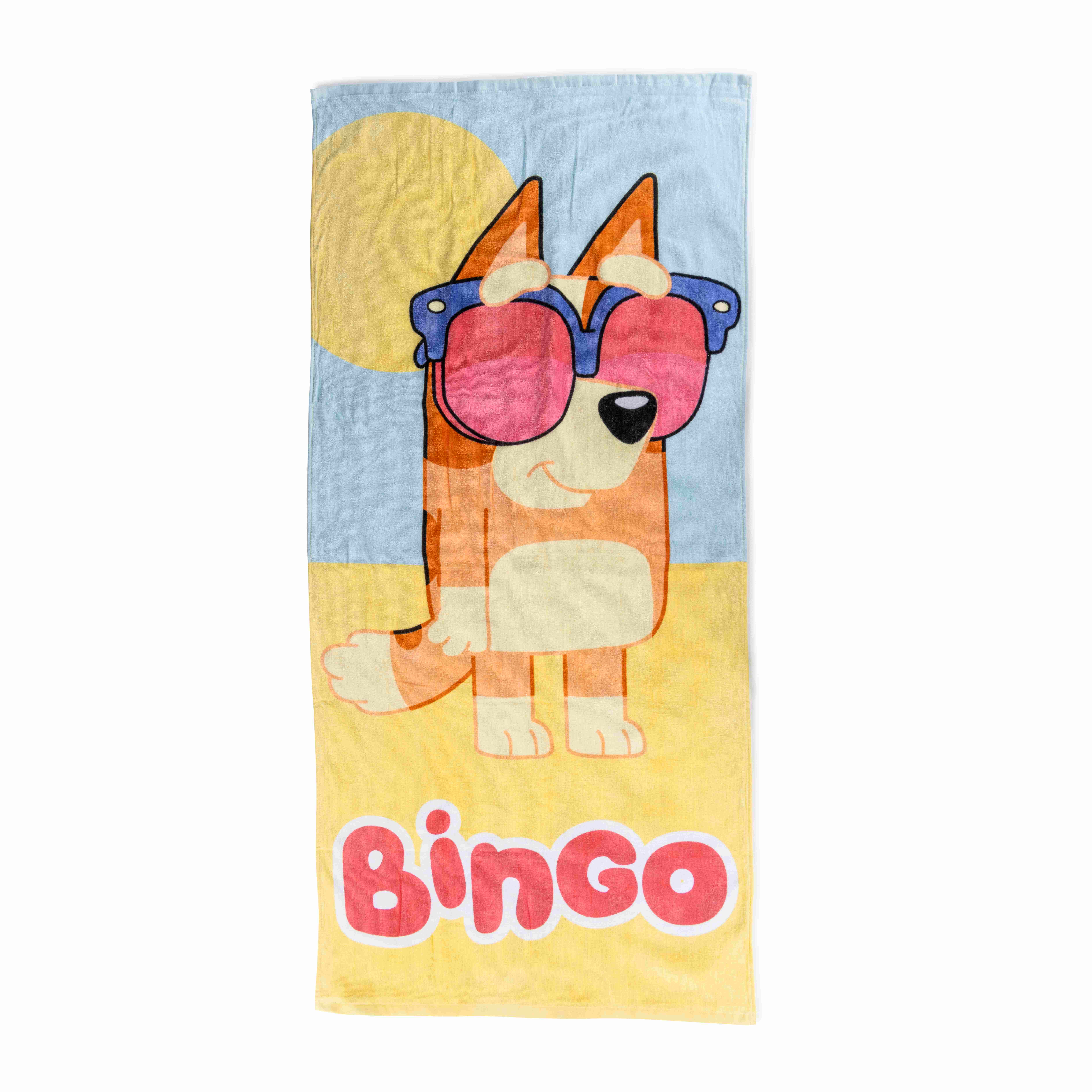Bingo Kids 12" Polyester Beach Buddy and 28" x 58" Cotton Beach Towel Set, Yellow, BBC Studios