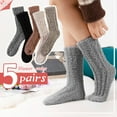thumbnail image 4 of Womens Fuzzy Socks Soft Warm Fluffy Socks Winter Sleep Thermal Plush Casual Cozy Home Socks, 5 Pairs, 4 of 6