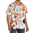 thumbnail image 4 of Sigee Autumn Pumpkins Fall Leaves Print Men's Shirts Casual Button Down Short Sleeve Summer Beach Shirt Hawaiian Vacation Shirts Tee Shirt-Small, 4 of 7