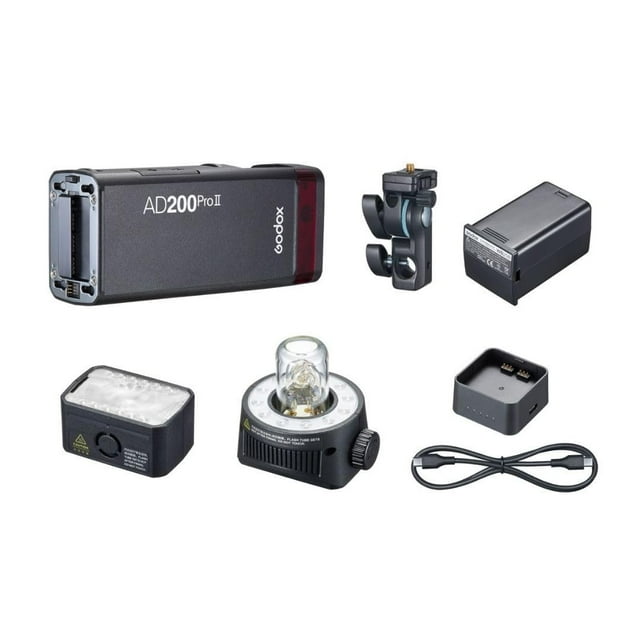 Kit de cámara flash Godox AD200 Pro II TTL de bolsillo con lámpara LED