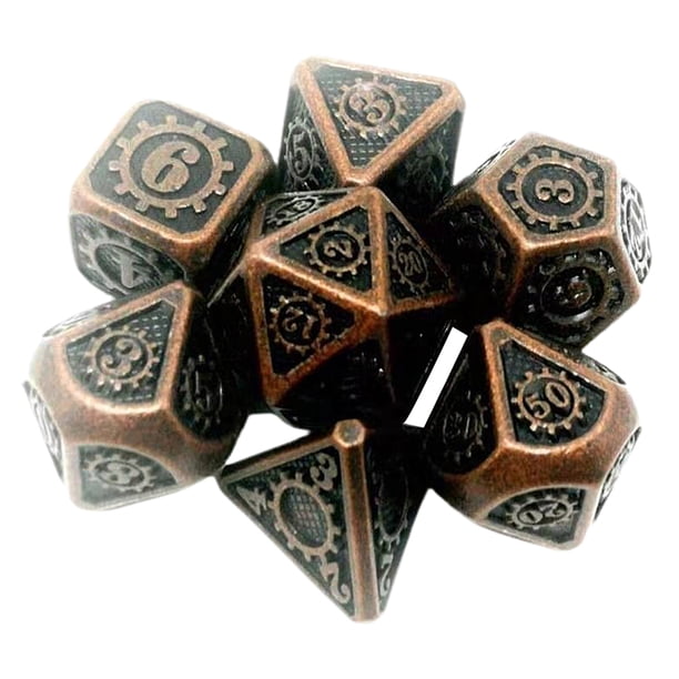 Dados Poliédricos de Metal Zulema 7 Uds para DND