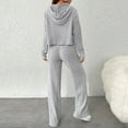 thumbnail image 4 of Charella Women's 2 Piece Outfits Knit Sweater Sets Long Sleeve Hoodies and Wide Leg Pants Lounge Sets Tracksuit Gray,4, 4 of 5