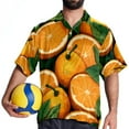 thumbnail image 4 of Tangerine Men's Short Sleeve Printed Poplin Beach Shirts with Spread Collar - Casual Button Down Summer Tops for Unisex, 4 of 6