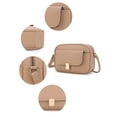 thumbnail image 4 of MKF Collection Michaela Vegan Leather Women's Shoulder Bag, Chic Modern Crossbody Purse Handbag by Mia K - Khaki, 4 of 9